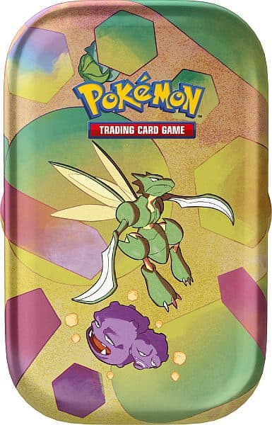 Pokemon Tin Kasse - 2023 Fall Scarlet & Violet: 151 Mini Tin: Scyther (2 Boosters & Mønt)